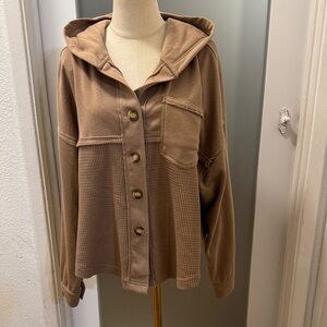 Together Brown Hooded Utility Jacket